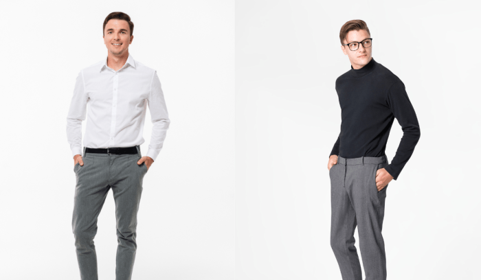 Matching men's dress shirts and pants