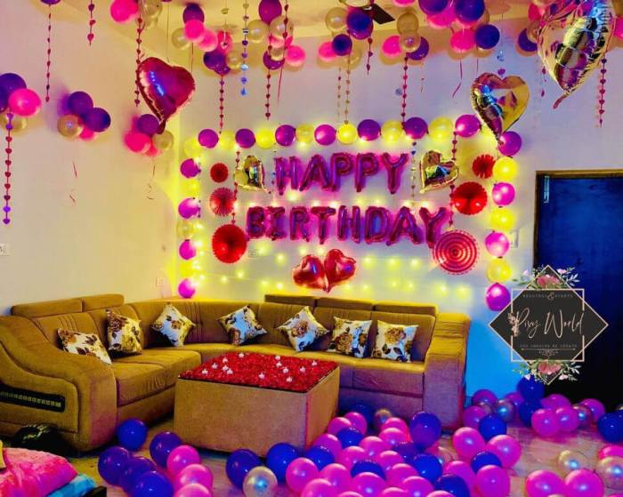 Room birthday decoration balloons surprise happy decorate boyfriend decorations him blue jason husband 2happybirthday theme choose board