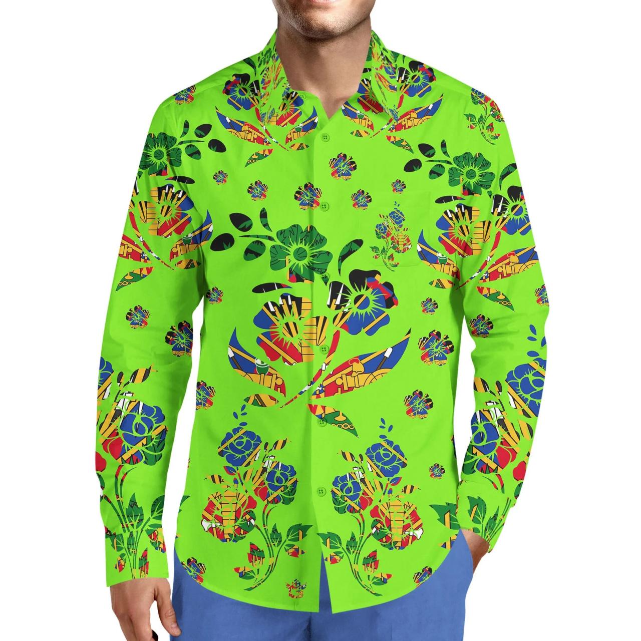 Lime green dress shirt for men