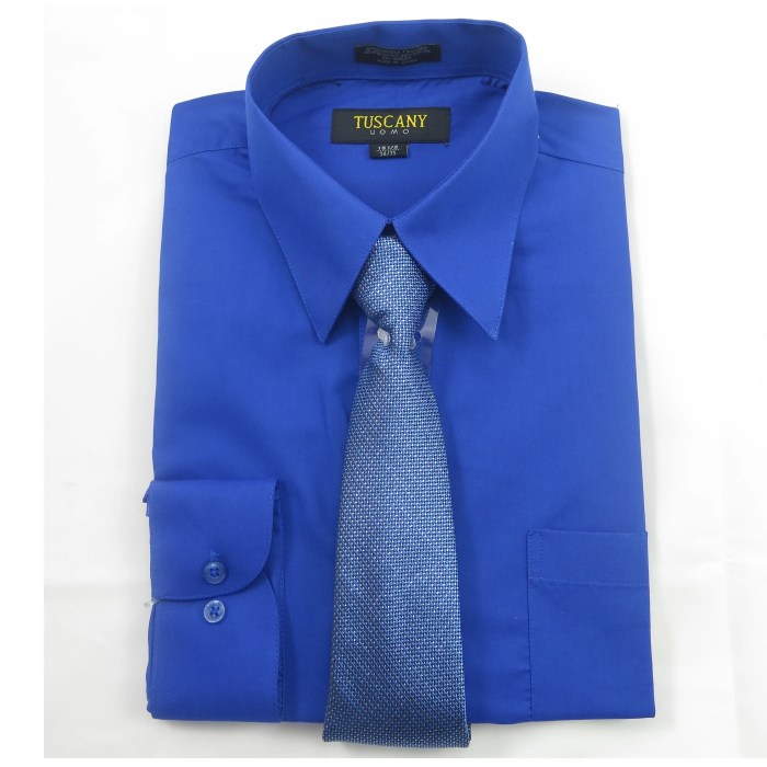 Men's royal blue dress shirt