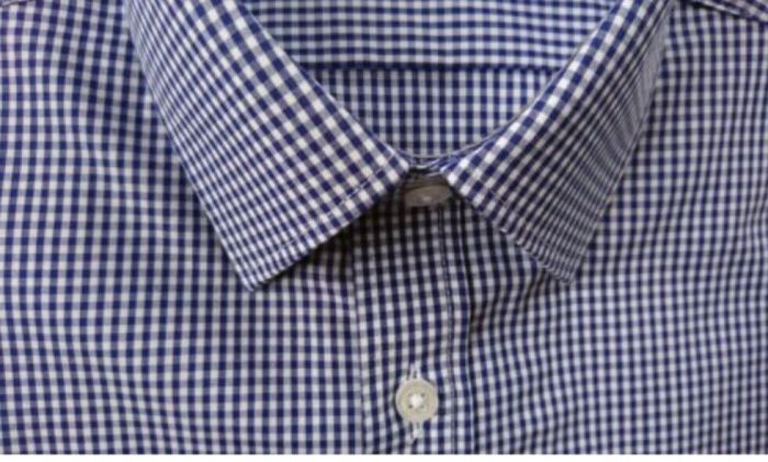 Mens blue and white check dress shirt