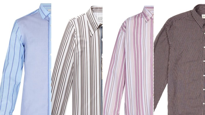 Wide stripe mens dress shirts